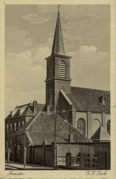 Choorstraat met pastorie en kerk 1939