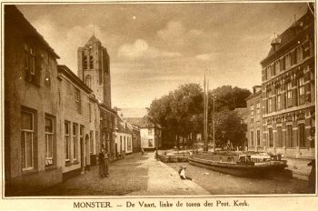 De Vaart met toren Herv Kerk Gr Rott 1924